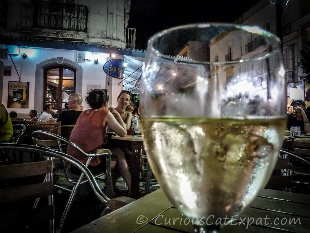 Wine in Old Town Tarifa, Spain