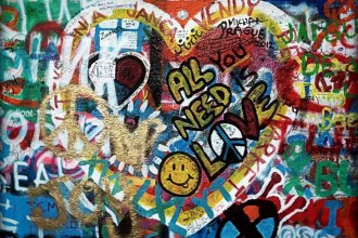street art - john lennon graffiti in prague